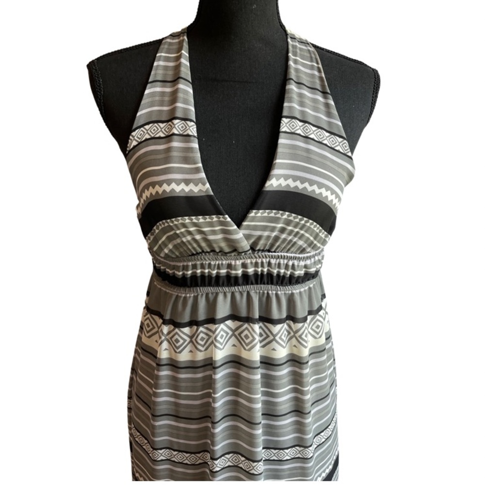 Full Tilt Gray Multiprint Maci Dress